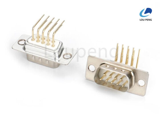 China D-SUB Connector 9in male needle 9.4mm, all gold and white glue, riveted light hole supplier