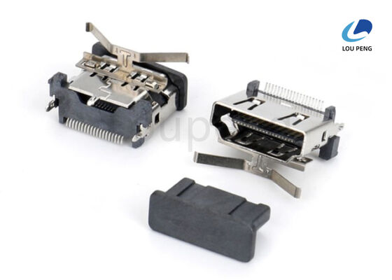 China Contact Finish 1u Au HDMI Connector providing Maximum Data Rate 18 Gbps and Contact Current Rating 0.5A AC rms DC ensuring data transfer supplier