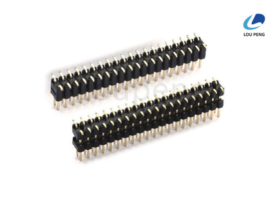 China Gold Plating PIN Header Connector SMT Double Row Contact Resistance 20M Ohms Max Perfect for Compact and Circuit Board Assemblies supplier