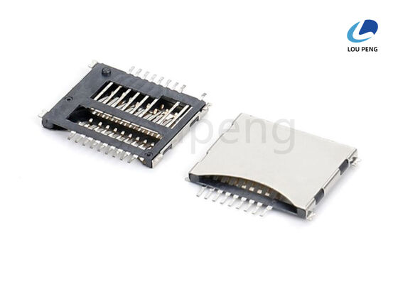 China Nickel Plating For All SD Holder Connector Copper Alloy Contact Material Contact Resistance 40 Megohms Max Durable Electrical Component supplier