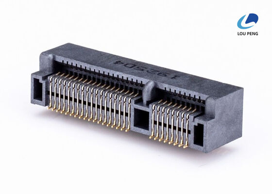 China Gold Plated MINI PCIE Connector Black Including Locking Mechanism Supporting High Speed Data and Signal Transmission supplier