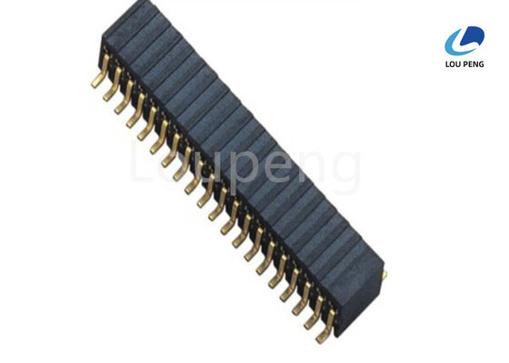 China Right Angle Female PCB Header Connector Double Row SMT Insulation Resistance 1000MΩ Min Excellent Electrical Performance supplier