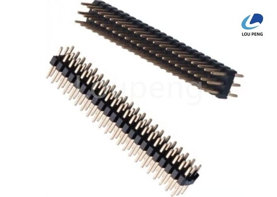 China Brass Pin Header Connector Featuring 2 to 40 Pins and Insulation Resistance 5000 Megaohms Minimum Suitable for PCB Mounting supplier