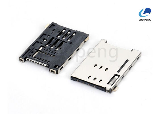 China Pitch 0.7mm Mobile SIM Slot Connector Offering 100Miliohms Maximum Contact Resistance Choice for Mobile Communication Devices supplier