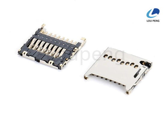 China Phosphor Bronze Contact Material SD Holder Connector Providing 30-50N Card Insertion Force and 10 Mating Cycles Ensuring Electrical Contact supplier