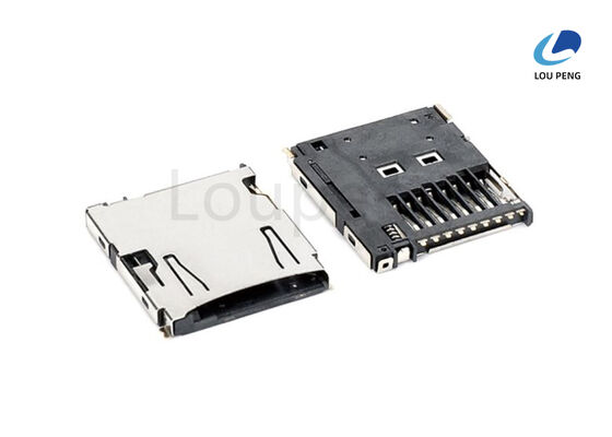 China Withstanding Voltage AC 500V Black SD Card Reader Connector Durable Compatible with Various Devices and Easy Installation supplier