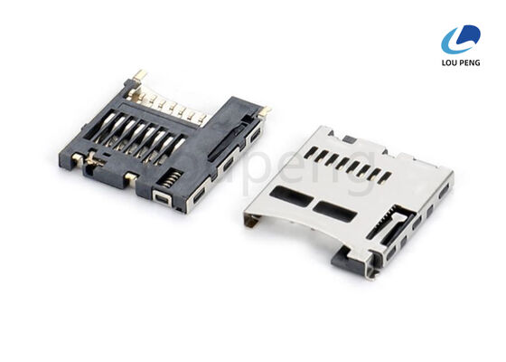 China RoHS Compliant SD Holder Connector Plastic and Metal Construction with Insulation Resistance 1000 MΩ Minimum Durable supplier