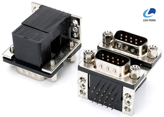 D-SUB Connector Double-layer 9pin male 8.08 half gold vinyl, riveted air eye harpoon 19.05mm, lock 4.8X11.8 iron screws supplier