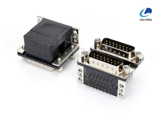 D-SUB Connector Double-layer 15pin male 8.08mm half gold vinyl, riveted air eye harpoon 19.05mm, lock 4.8X11.8 iron screws supplier