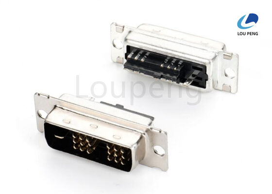 DVI 18+1pin male connector, solder type, half-gold, black, riveted. supplier