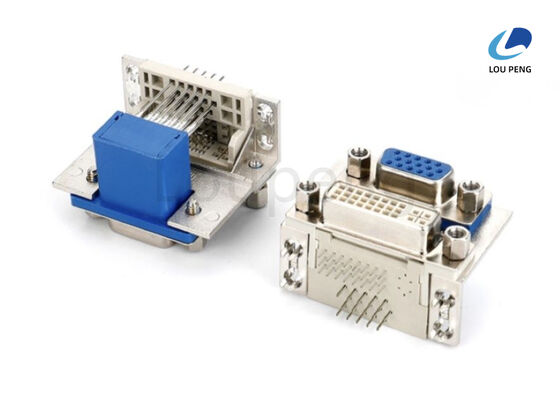 D-SUB 15pin female + DVI 24+5pin female connector,blue and white Insulator, with baffle plate, tightened with 4.8 screws. supplier