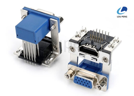 D-SUB 15pin female + HDMI 19pin female connector,blue and black Insulator, tightened with 5.8 screws. supplier
