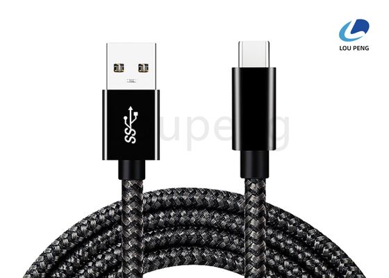 Black Type-C USB Cable Reversible Plug Orientation Durable Over 10 Times Supports Stable Data Transfer and Fast Charging supplier