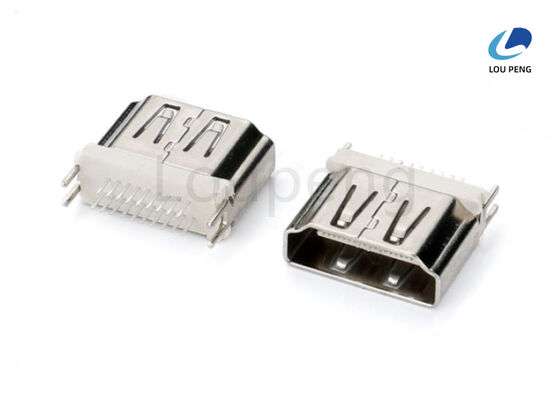 Insertion cycle maximum 10000 HDMI Digital Audio Video Connector featuring UL94V0 LCP Black Housing designed for and digital signal transfer supplier