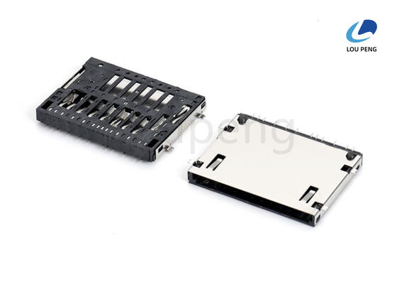 Plastic And Metal SD Holder Connector With Stainless Steel Link And Mating Cycles 10 Provides Durable And Data Interface supplier