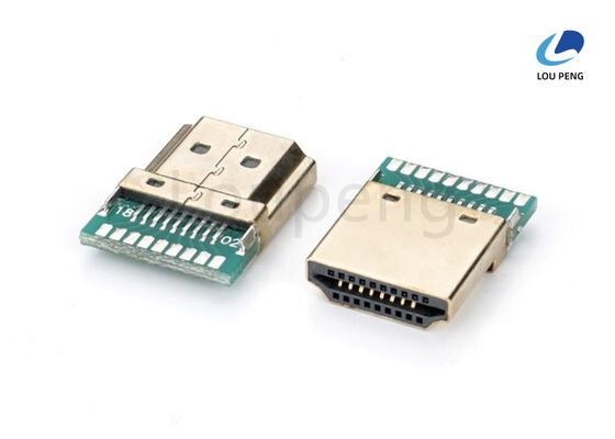 Male HDMI Connector Incorporating Welding Temperature Max 260°C and Shielding Aluminum Foil And Braided Shield Perfect for And Signal Transfer supplier