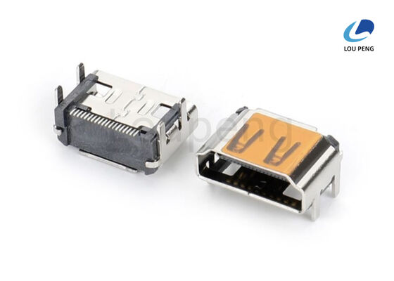 Contact Current Rating 0.5A AC rms DC HDMI Connector Panel Mount Copper Alloy C2680 BRASS Shell Material Durable Connection supplier