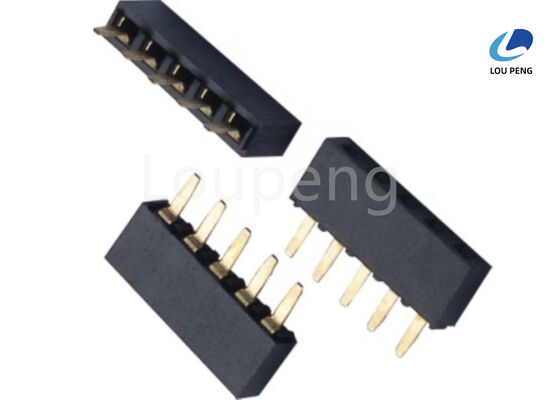 Vertical Female Header Connector Gold Plated Single Row Brass Contact Material Durable Connector for Electronic Devices supplier